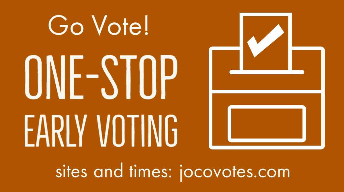 joconcelections's tweet photo. Early voting sites are open TODAY from 7:30 am-5:30 pm. Head to any one of our 7 locations. Find them at https://t.co/6DrFMsEOe4
#ncpol #yourvotecounts #JoCoStrong #earlyvoting #SupportJoCo #JohnstonCountyNC #GrowWithJoCo #JCPS_NC #jocogovNC #johnstonnow #JoCoNC https://t.co/e6Jwc7m8Eu