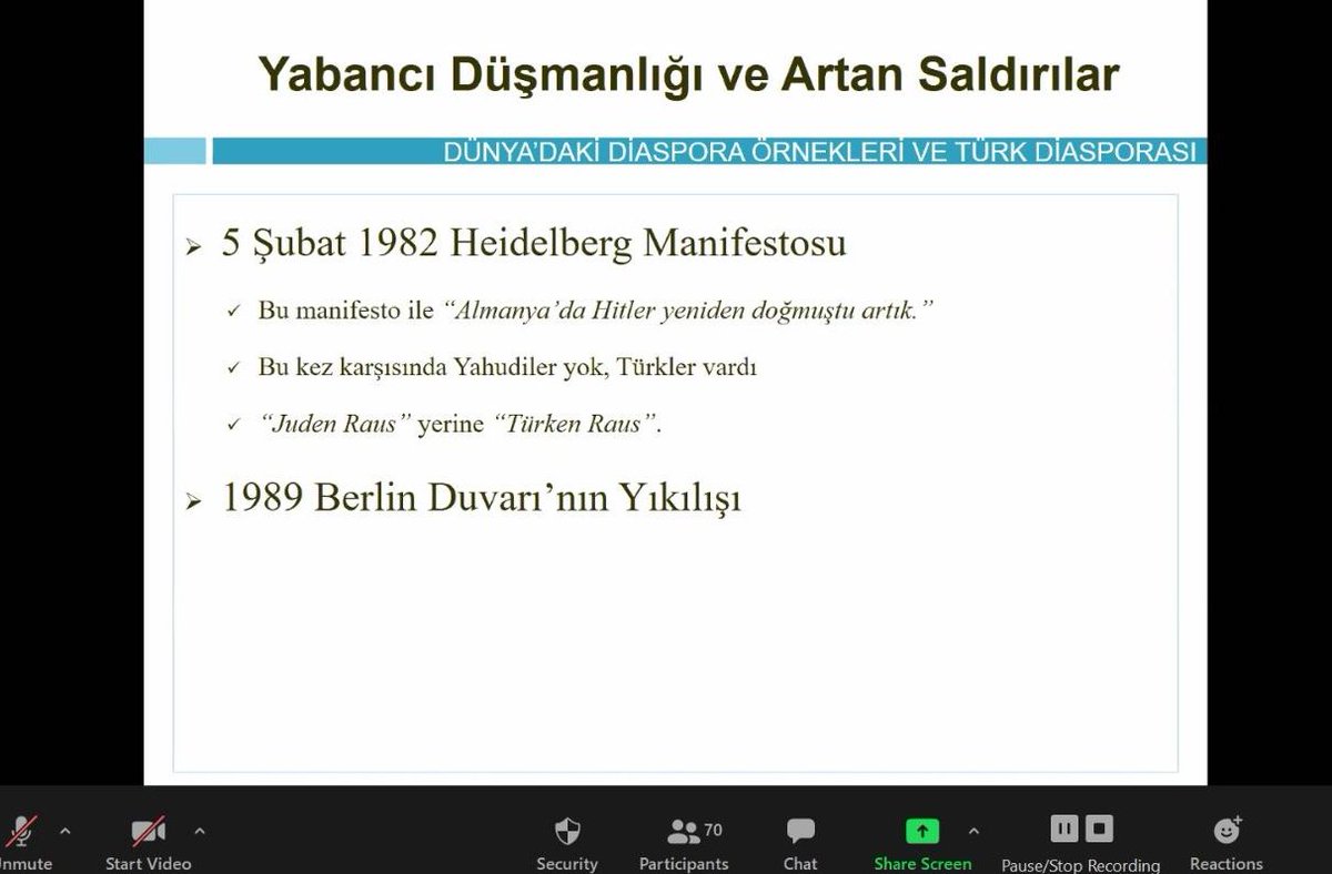 Goc_Vakfi's tweet photo. Göç ve Diaspora Akademisi Temel Eğitim Programı (2020-2021) "Dünya’daki Diaspora Örnekleri ve Türk Diasporası" dersi dördüncü haftasında devam ediyor. #Göç #göçvakfı #göçaraştırmalar #TEPprogram #Diaspora #Türkdiasporası https://t.co/XPH0snEgDo
