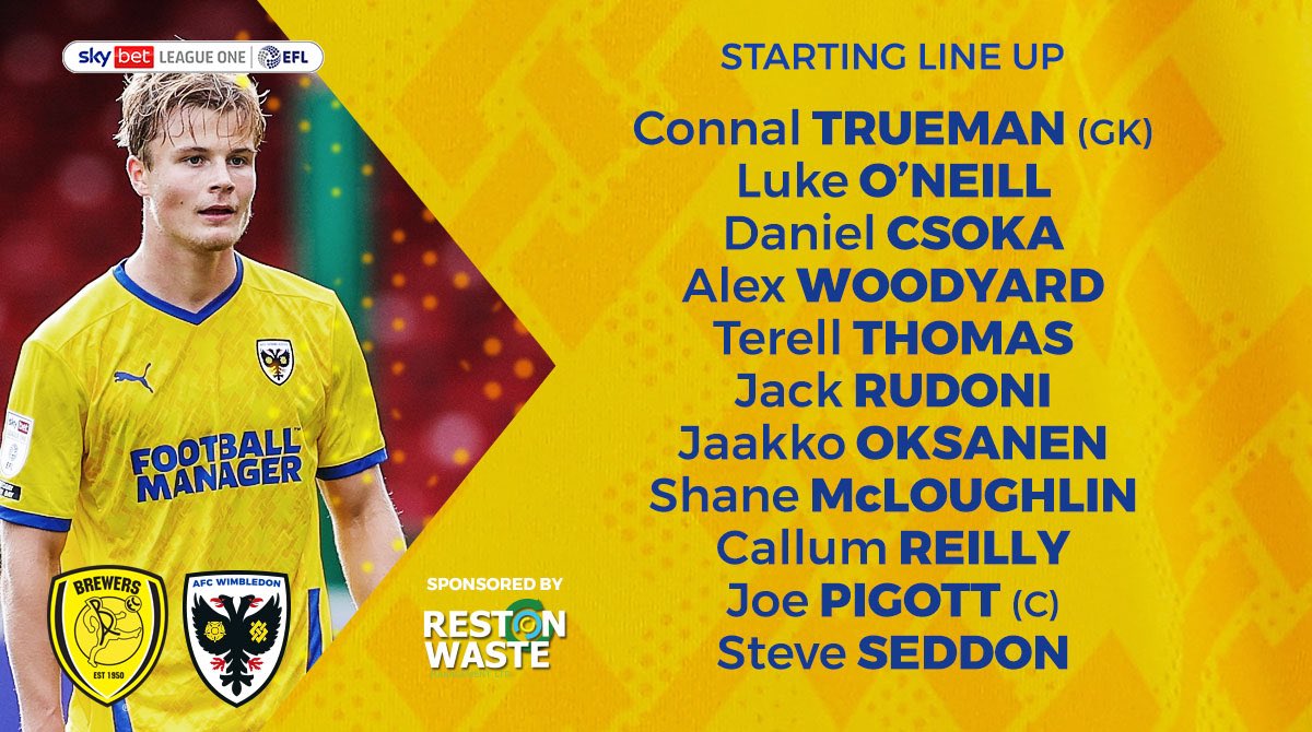 AFCWimbledon's tweet photo. TEAM NEWS: Wimbledon’s starting 11 for the away match versus ⁦@burtonalbionfc⁩ . #AFCW https://t.co/vvLsyGJPfR