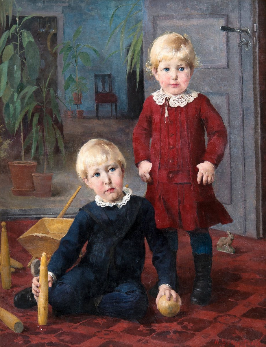 A Portrait of Two Children, 1882 (with Jimin)