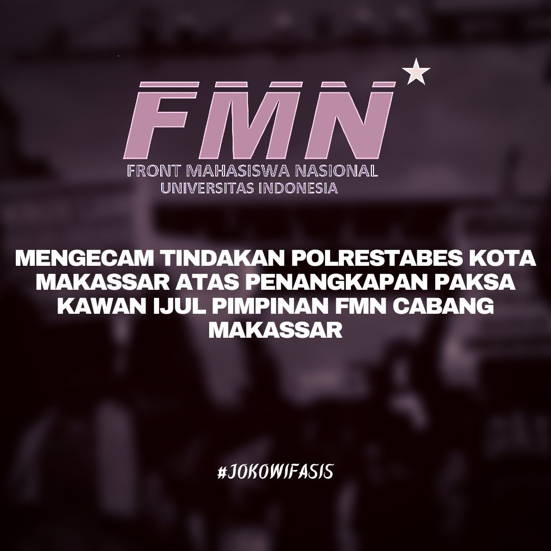 FMN_UI's tweet photo. Bebaskan kawan kami Ijul! 
#bebaskanijul https://t.co/GTDFtG9XWG