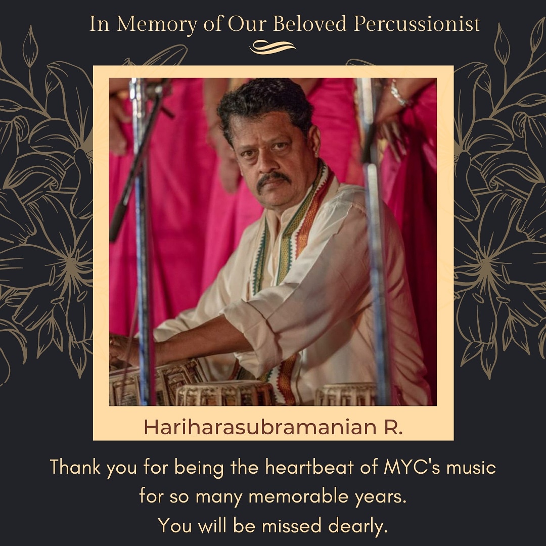 MBSMYC's tweet photo. We are deeply sad to inform you that our dear tabla player Hari passed away yesterday, on the 23rd of October.
Our deepest condolences and support to his bereaved family members during this extremely difficult time. 🙏🏽 https://t.co/kTWlG8w72h
