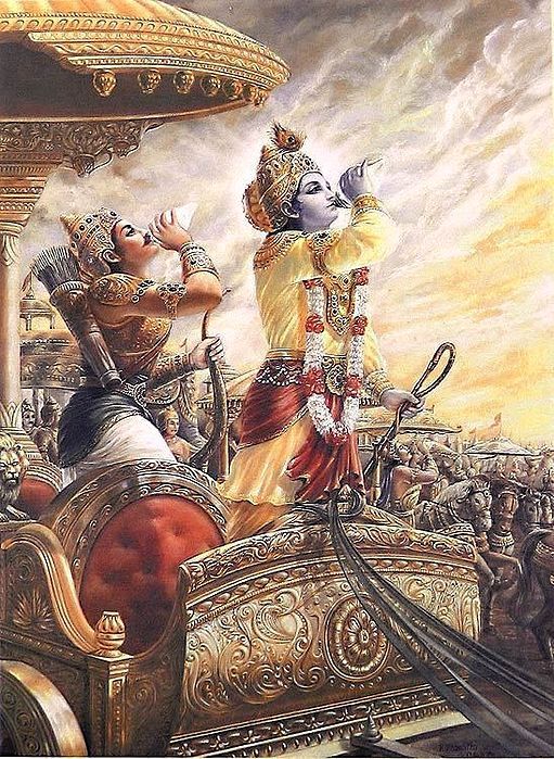 People who say that Ishwara will save them, like 5 Pandavas fought with 100 Kauravas, I have a advice for them.Pandav didn't left शस्त्र or शास्त्र they fought for their right, that's why shri Krishna stood with them.
