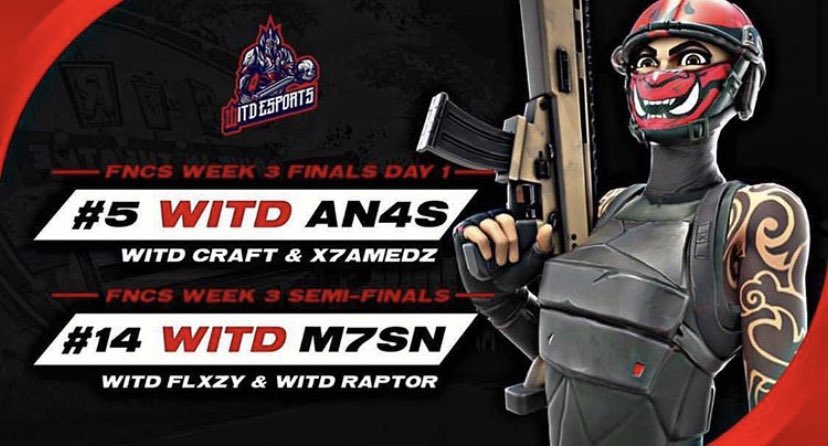witdesports's tweet photo. As always #WitdOnTop
-
#5 
WITD AN4S, WITD CRAFT, X7AMEDZ
#14
@RaptorFNBR , WITD FLXZY, WITD M7SN
-
😍🔥 https://t.co/gKE2fpm7jG