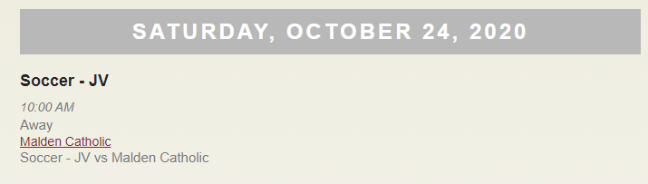 TODAY'S GAME SCHEDULE 10/24/20