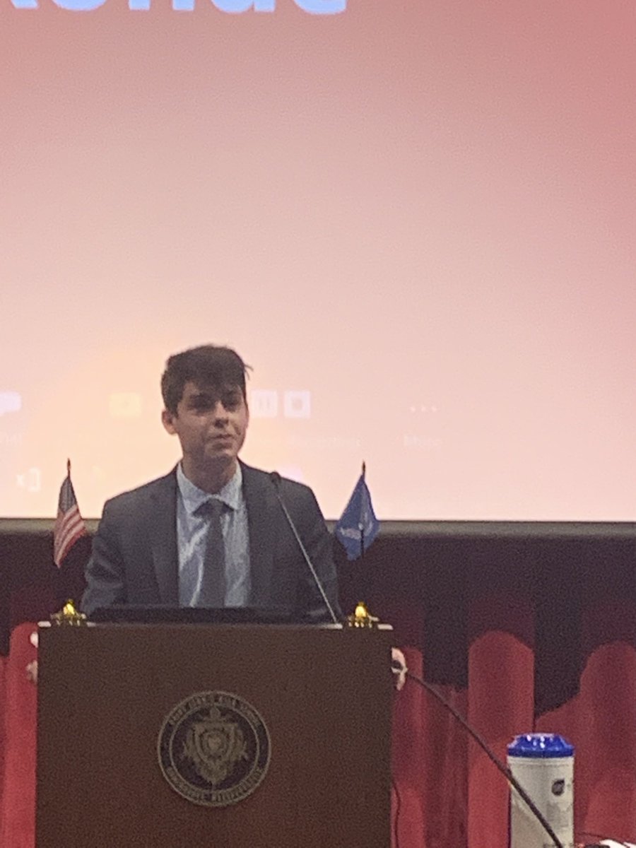 SJMUN's tweet photo. “Be skeptical, but don’t be cynical,” advises SJMUNC 33 keynote speaker, Pulitzer Prize-winning journalist David Rohde.  Jackson Andrews ‘21 gavels open this most unusual virtual MUN conference.  ⁦@SJShrewsbury⁩ ⁦@NewYorker⁩ #BeAPioneer https://t.co/rgrehQyDO4
