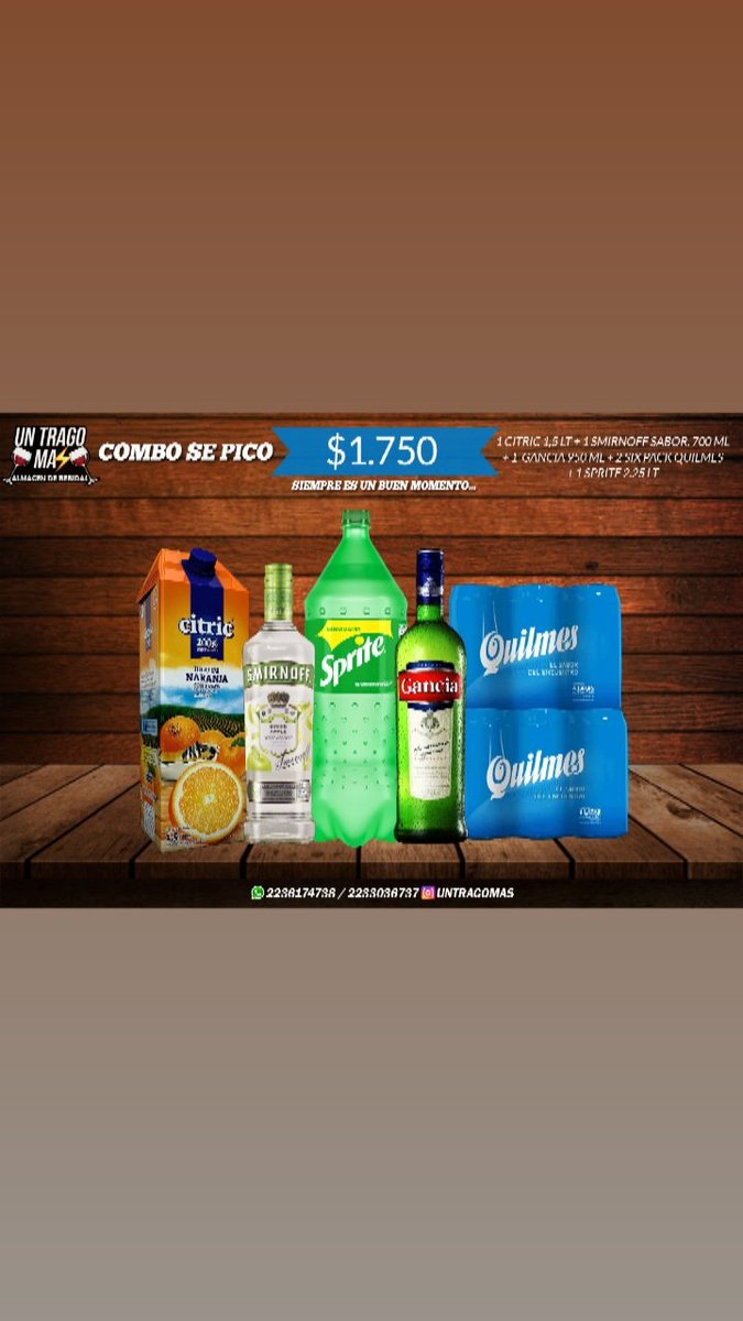 Untragomas1's tweet photo. Combos de #sabado #mdp #lafeliz #mardelpataarg #bebidas #delivery https://t.co/JxAfrMeDPD
