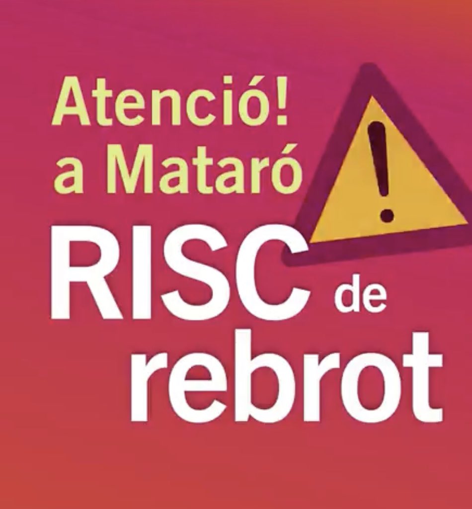 matarocat's tweet photo. ⚠️A #Mataró ens trobem en una situació crítica. Tenim un índex de contagis de la #Covid19 molt alt que creix dia a dia
❗️La situació sanitària és greu i cal respectar de forma estricta les mesures bàsiques de prevenció https://t.co/5wpXIEx3DD