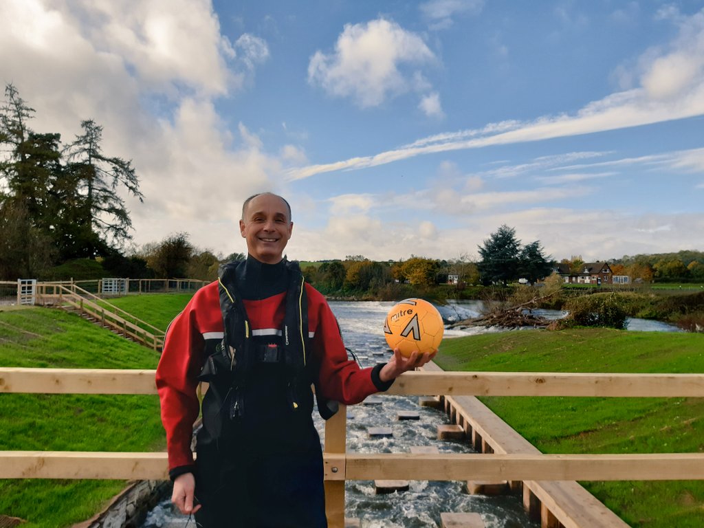 SevernUnlocked's tweet photo. Stop 6 - at the NEW Bevere bypass channel find out what demonstration Charles had planned with this football! ๐https://t.co/MSQSX5SNUk #WorldFishMigrationDay #JourneyUpTheSevern #StepUpForFish https://t.co/jUSx8phC5G