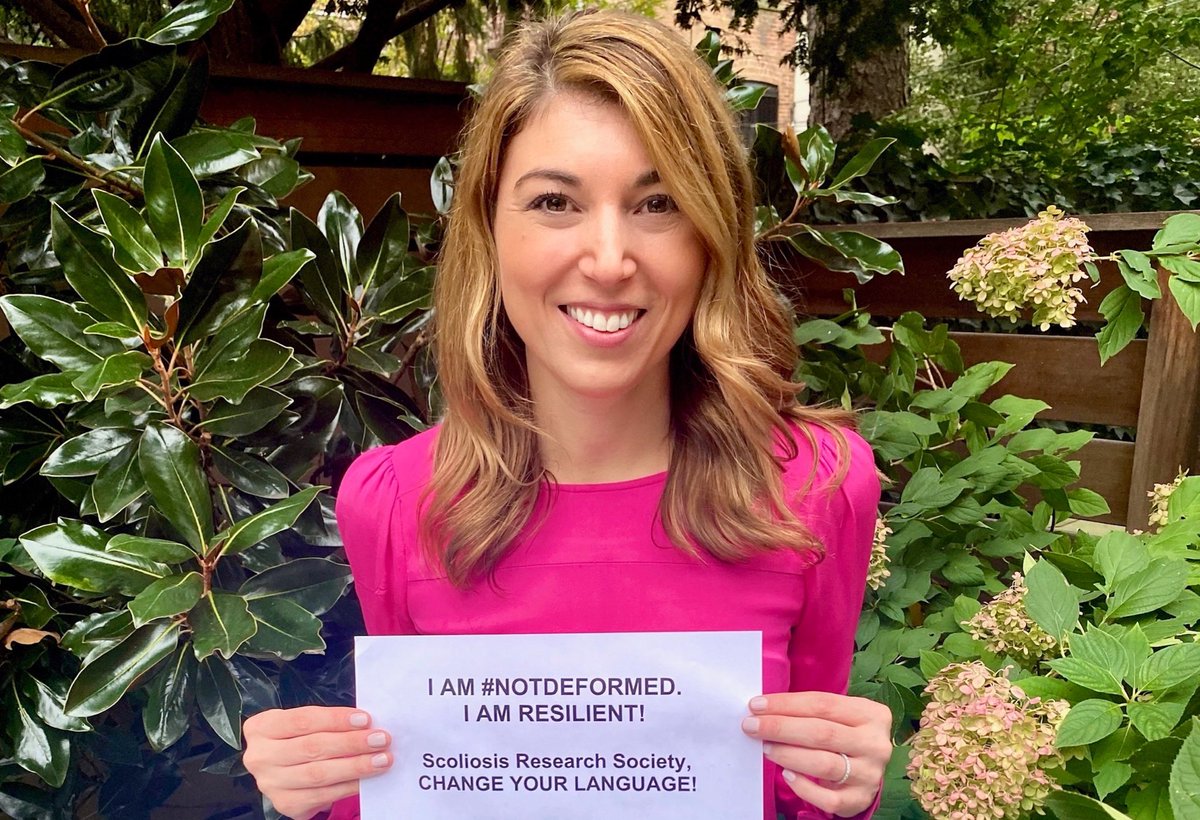 AlysonGerber's tweet photo. Dear @SRS_org,
I AM #NOTDEFORMED.
I AM RESILIENT!

#Scoliosis is a condition, NOT a deformity.

Treat us with respect.
Talk to us with respect.
Talk about us with respect.

CHANGE YOUR LANGUAGE! #disabilitytwitter #scoliosis @CGScoliosisLI https://t.co/LbK3UzytKg