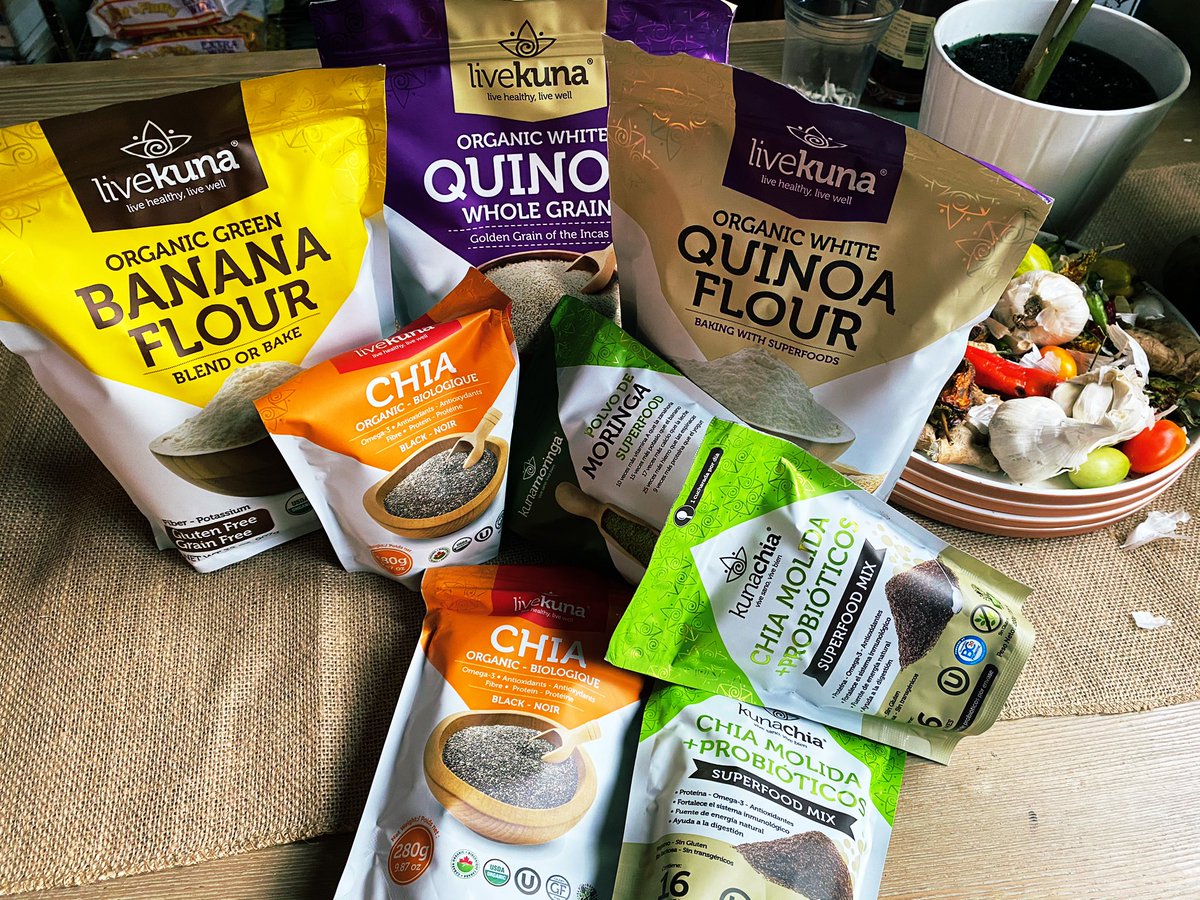 plantbasedvibes's tweet photo. super grateful for this gift @LiveKuna_en !!

i will definitely be frying more oyster mushrooms in this quinoa flour 🥰 
i'm going to try the 🍌 banana flour in the free muffins i make for the #community, tomorrow! https://t.co/scnaYqX3k6