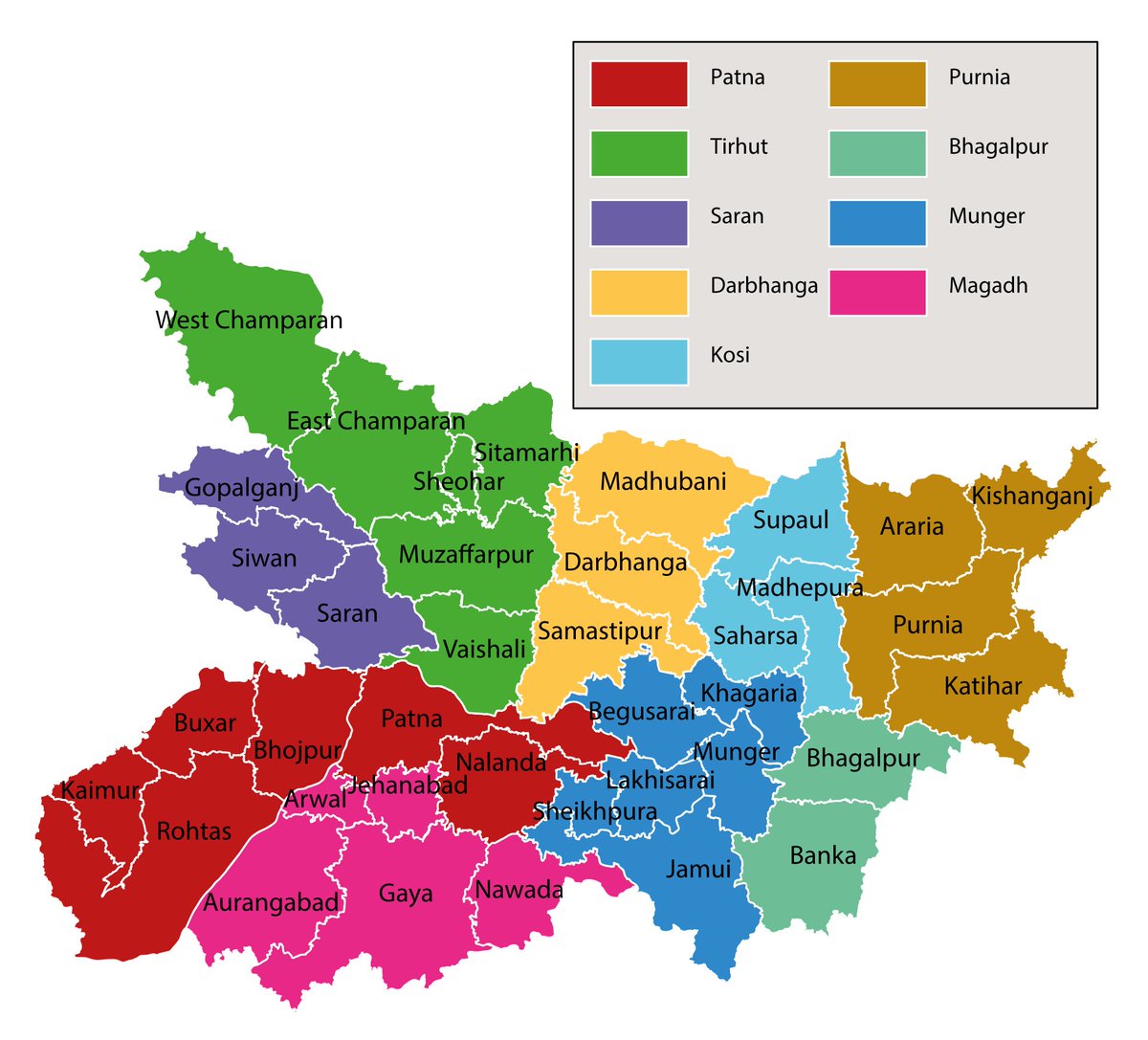 For example, in the above map (which is based on Lok Sabha boundaries) you can clearly see the difference if number in Districts and Lok Sabha seats. So within the same regional specifications, one can get 2 slightly different versions of Regions depending on which map is used..