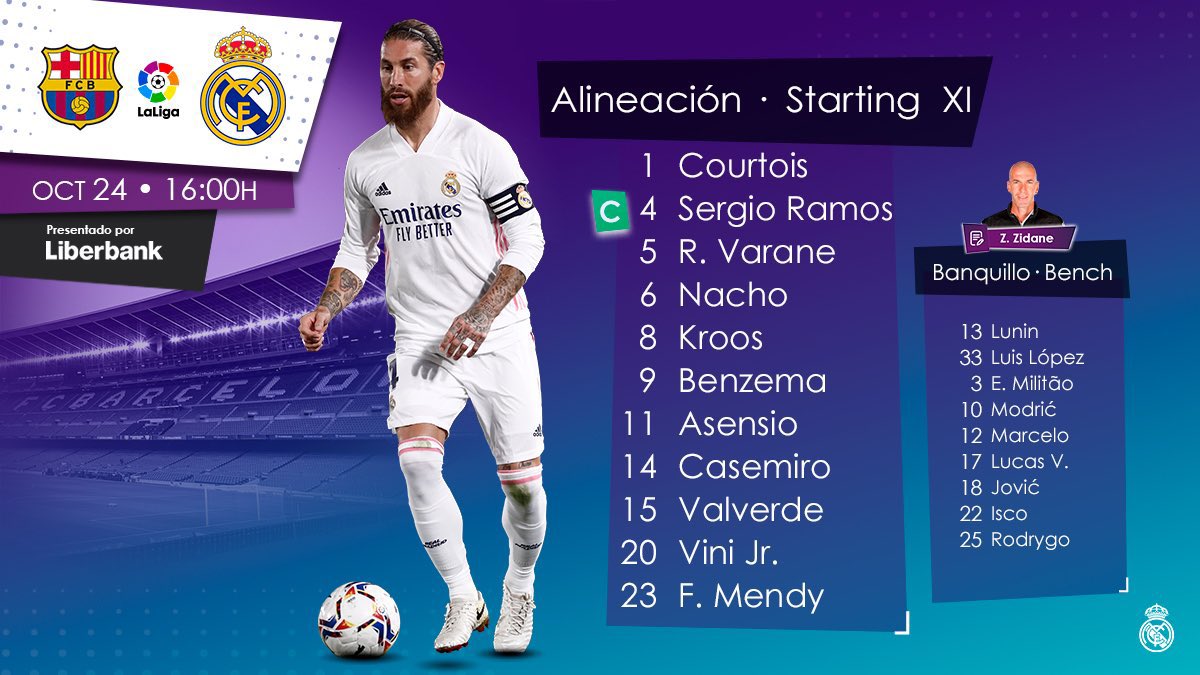 debatedegol's tweet photo. Formaciones confirmadas para #ElClasico 
Ambos llegan en momentos de incertidumbre y por primera vez en muchos años, el partido no promete ser tan atractivo como nos supo tener acostumbrados.
¿Qué expectativas tenes para el encuentro de #LaLiga? https://t.co/drM7VNwzko