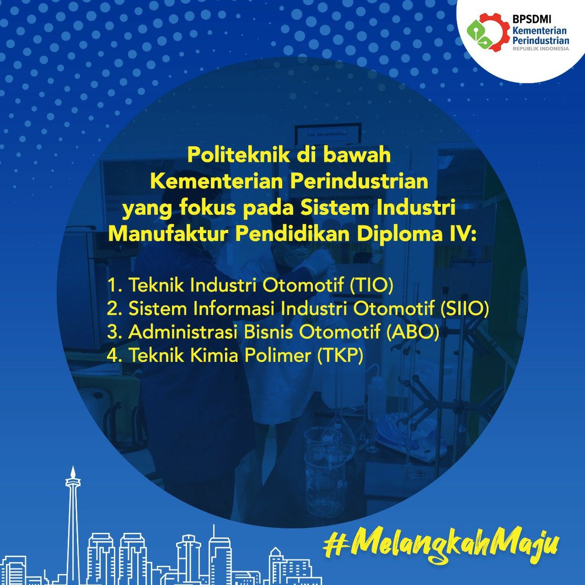 BPSDMI_Kemperin's tweet image. Kuy kita kenalan sama Politeknik STMI Jakarta. Buat kamu yang suka otomotif dan permobilan, simak infonya di gambar! Mana nih anak Politeknik STMI Jakarta, tunjuk tangan dulu di kolom komentar~

#MelangkahMaju #BPSDMI #BPSDMIKemenperin #SobatIndustri #SDMIndustri #SDMIndonesia