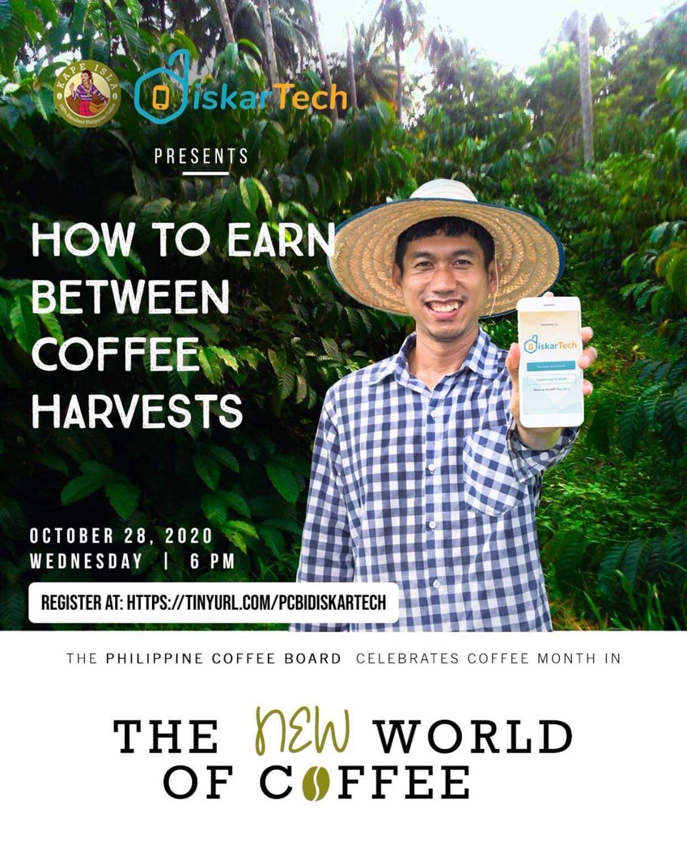 @diskartech and @philcoffeeboard will present a Webinar on Oct 28 at 6pm. Earn money between harvests.#newworldofcoffee