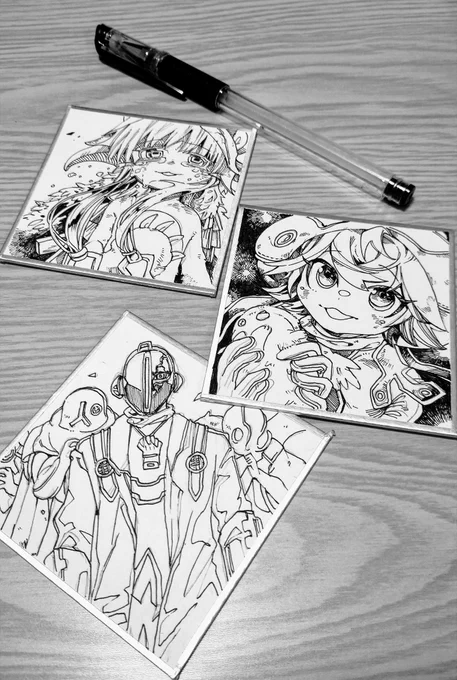 セリアで初めてめっちゃ小さい色紙を見つけて描かずにはいられなかった???? #メイドインアビス 