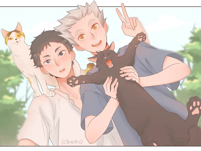 ☆bkak and their cattos☆
[#BokuAka #bokuakakuroken #Haikyuu #kuroken ] 
