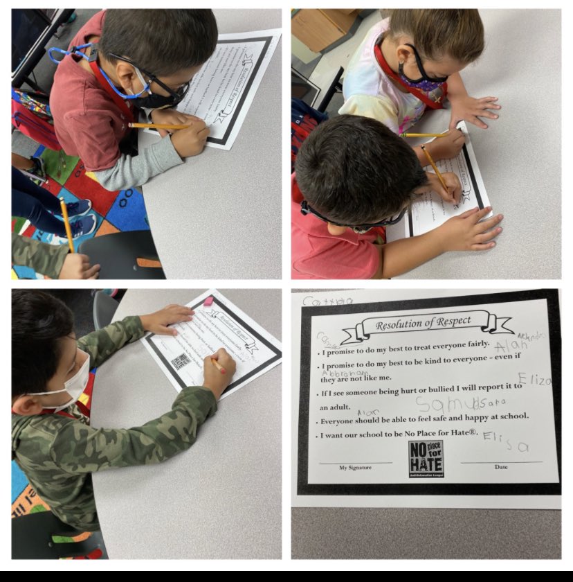 mayraperez2015's tweet photo. We are so excited to be part of a school that is, No Place for Hate!  We signed our Resolution of Respect. @CFISDAndre @CyFairISD #AndreInAction https://t.co/wq3MRJz4qN