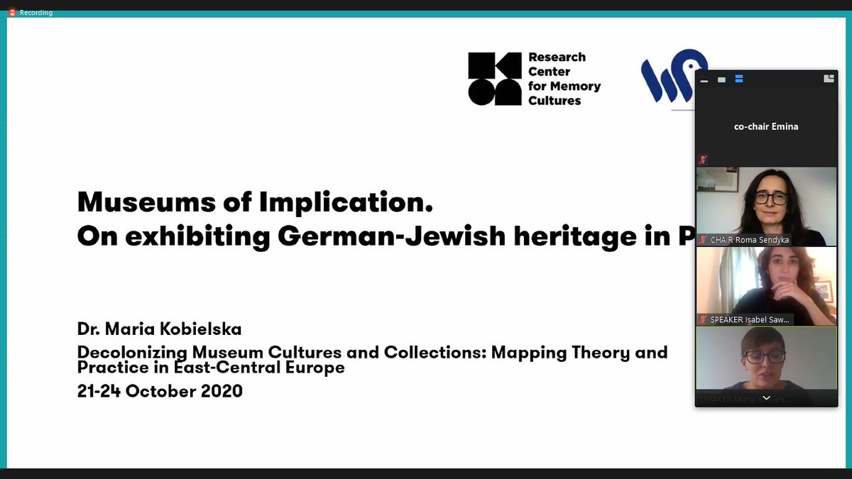 Paper session Holocaust and Decoloniality raised discussion should we apply a decolonial approach and postcolonial theory on the Holocaust studies? Presentation of Isabel Swakings, Maria Kobielska, Aleksandra Szczepan #decolonizemuseumsECE 
<a href="/EUEchoes/">Echoes</a> <a href="/memorystudies/">Memory Studies @memorystudies.bsky.social</a>
