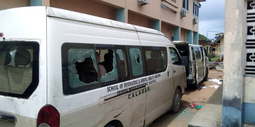 The Psychiatric Hospital in Calabar was also vandalised this morning.