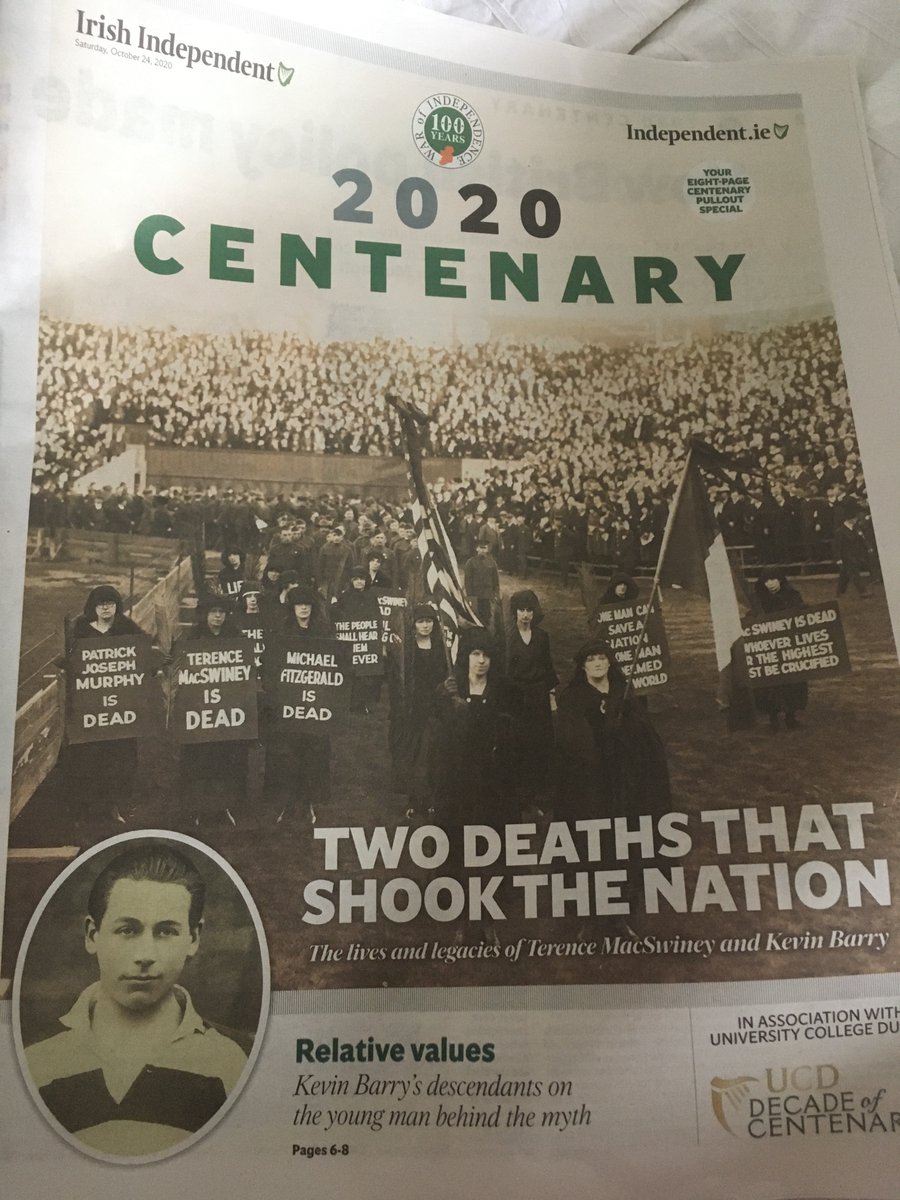 ConorMulvagh's tweet photo. Check out today's @Independent_ie supplement for pieces by Gabriel Doherty, Eunan O'Halpin, Síofra O'Donovan and myself on the deaths of Kevin Barry and Terence MacSwiney. Detail from the Kevin Barry Window @UCDdublin below #UCDCentenaries
https://t.co/iIPZoUBikX https://t.co/bkWAuN98AN