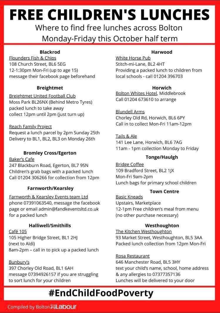 Free children's meals and where to find them across Bolton
#wearerumworthschool