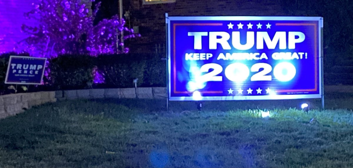 PVTrump's tweet photo. @ReySoloXX @realDonaldTrump My #TrumpSign proudly displayed!! https://t.co/XVHkfwNffa