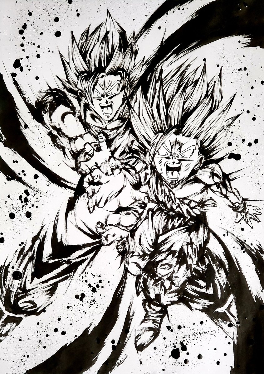 ポケモン ギラティナを墨絵で描いてみました ポケモン 模写 墨絵 イラスト こバya4の漫画