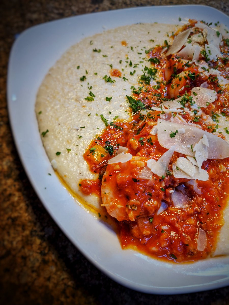 DeanosItalian's tweet photo. Happy Saturday!! Making it to the weekend shows that you've got true grit, and our Shrimp &amp; Grits is just the thing for you! https://t.co/E3AbqhO1vp