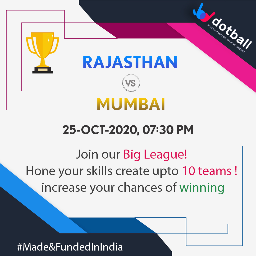 dotballglobal's tweet photo. The most awaited T20 series of the year is ON! Join the action on https://t.co/vtJXGHDrQF #Dotball #CricketFantasy #GameOfSkill #T20 #Rajasthan #Mumbai https://t.co/dYrzzUJimm