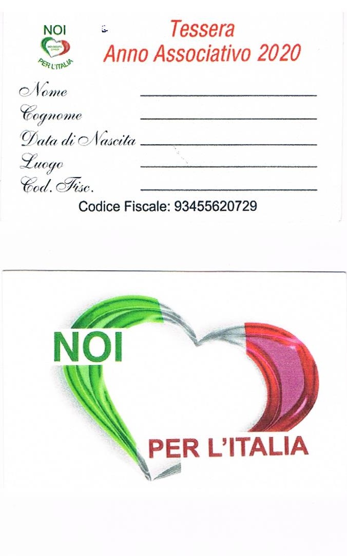 NOIPERLITALIA2's tweet photo. Tessera d'iscrizione  Anno  associativo 2020     € 10,00 
per info : noiperlitalia@virgilio.it    WhatsApp  +39  334 3878796 https://t.co/KDnU5I7niv