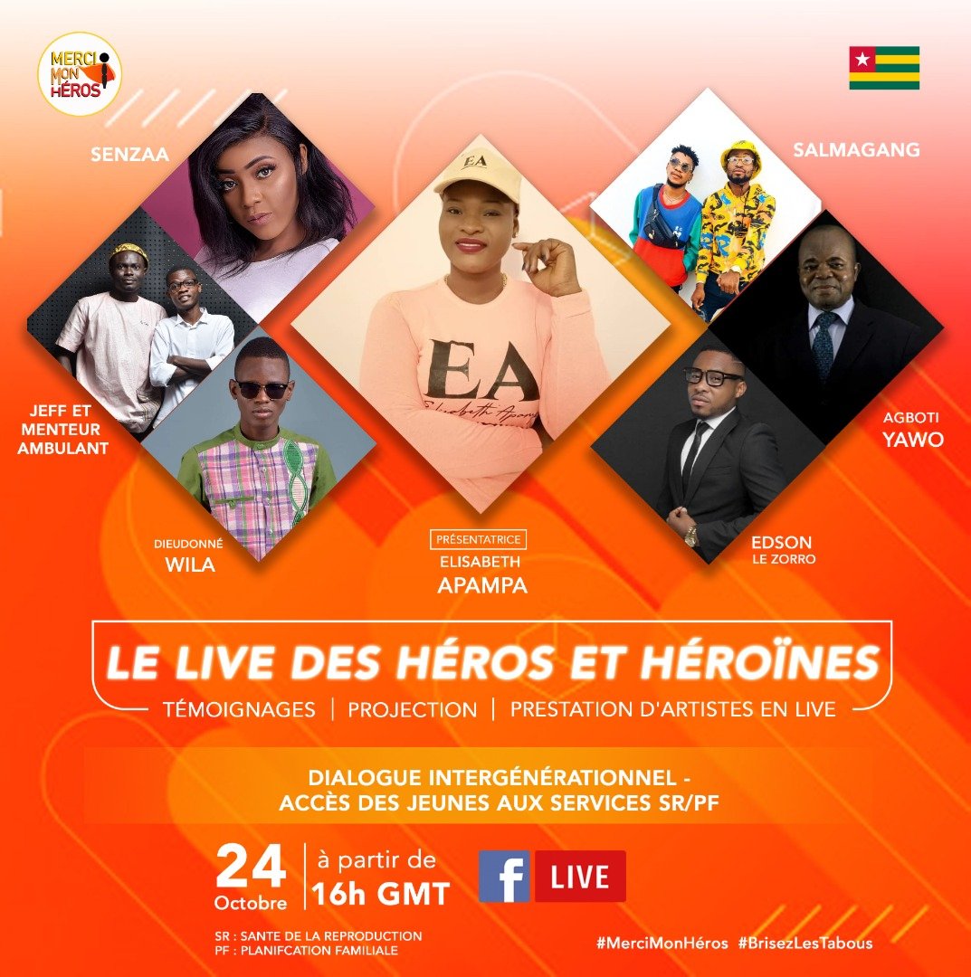 Le rdv c'est pour tout à l'heure à 16h. Soyons connecté pour suivre nos artistes qui célèbrent les héros et héroïnes du Togo.
#mercimonhéros
#BrisezLesTabous