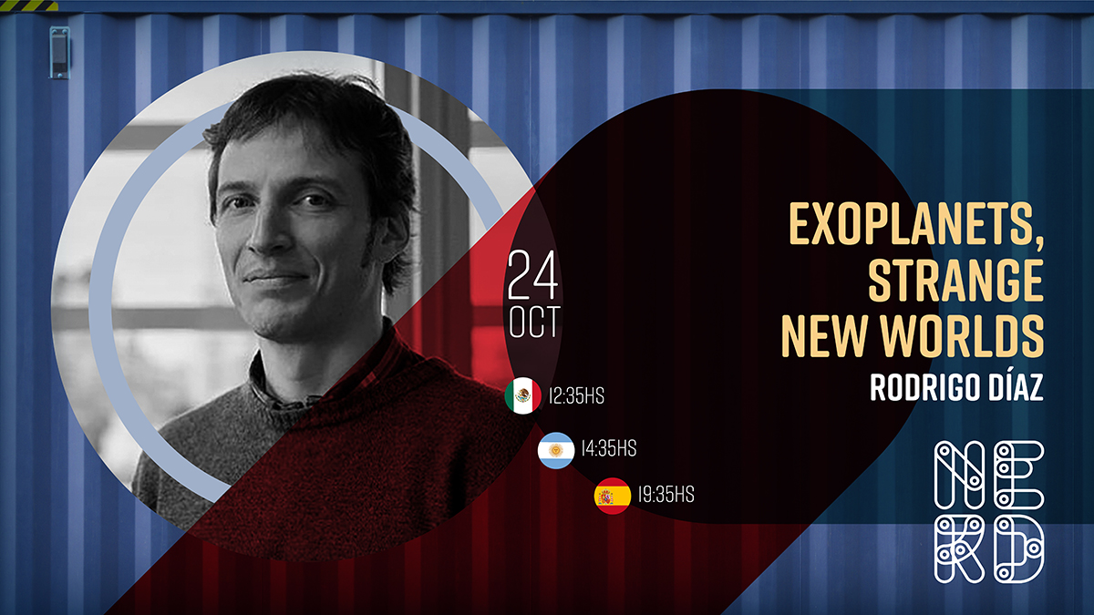 nerdearla's tweet photo. 📣 ⏰En algunos minutos empieza en el #ContainerVerde de #nerdearla “Exoplanets, strange new worlds” por @exorfd ¿No vas a venir? Ingresá en https://t.co/uQFTLIabgA 👏👏👏 #exoplanets https://t.co/Gt73mCUBzs