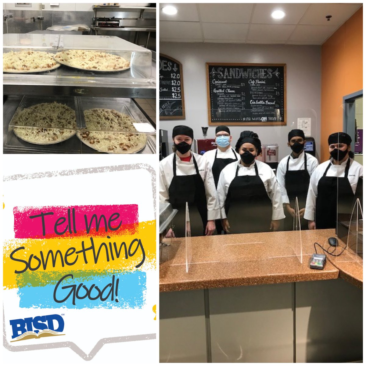 Sheri Flint, BCTAL Culinary Arts shared: Culinary Arts is up and running in the BCTAL Bistro with Daily Lunch Specials.  Students made pizza dough and Alfredo sauce from scratch to create this Chicken Alfredo Pizza.  

#WeAreBirdvilleISD #BISDShines #TellMeSomethingGood