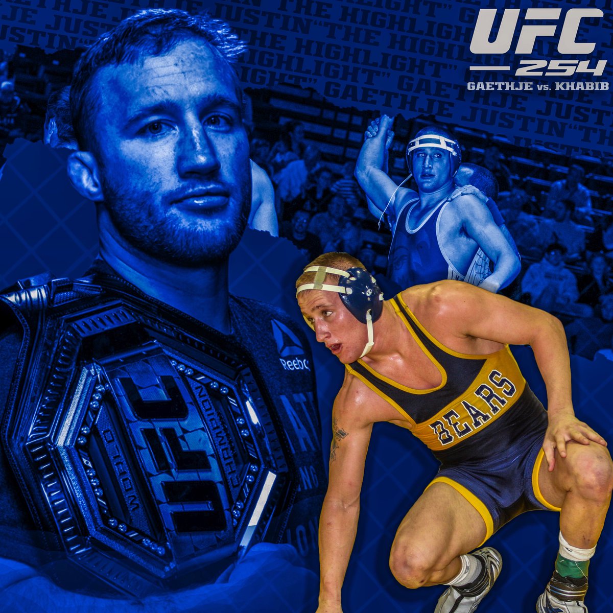 Good luck to former UNC Wrestling All-American <a href="/Justin_Gaethje/">Justin Gaethje 🇺🇸</a> at UFC 254 today! The Lightweight Championship title is on the line, in the most anticipated fight of the year! #BearDown #UFC254