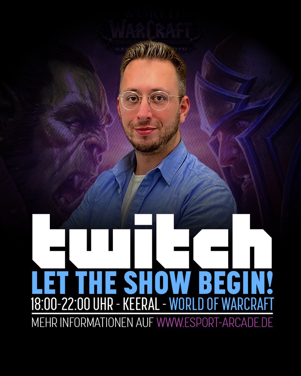 EsportArcadeDE's tweet photo. Auf nach Azeroth! Keeral (@Jabbakookie) schaut sich heute ab 18:00 Uhr mit euch den Pre-Patch für Shadowlands an. Achtung: Es könnt chaotisch werden 😆 Wer Bock drauf hat, oder sogar mitspielen will, ist auf https://t.co/j95iTm0xH2 dabei. #Twitch #Gamer #WorldofWarcraft https://t.co/SKWrO5Df7g