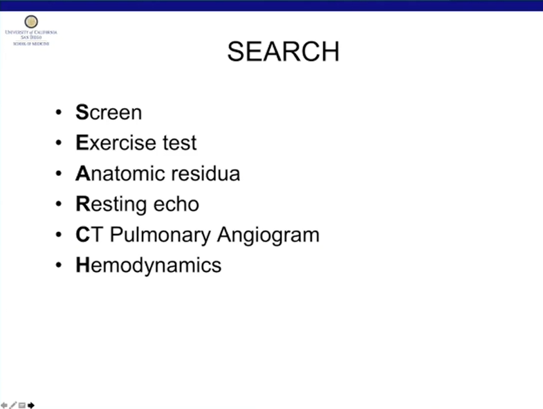 PERTConsortium's tweet photo. Tim Morris breaks down physiologic abnormalities leading to chronic dyspnea following PE and his acronym "SEARCH" for guiding work-up based on case specifics #PERT2020 https://t.co/RAH7ciwn4J