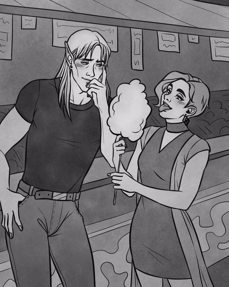 whaeverstudios's tweet photo. #wsinktober day 24 - I might... allow myself to feel (she makes it so easy, by @chrysalidami) 

#whaeverstudios #wintersands #inktober #inktober2020 #visualnovel #blush #date #streetfood #cute #nowkiss #romance #flirt #naughty #elf #elves #gamedev #indiedev #indiegamedev #playful https://t.co/8wfkv1tTwX