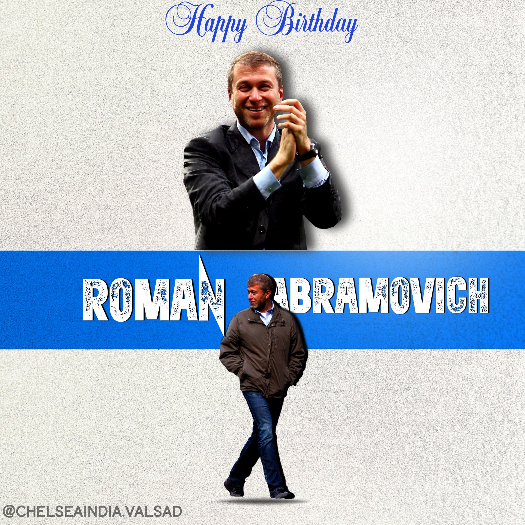 Wishing A Very Happy birthday to the Backbone Of chelsea , Mr. Roman Abramovich.  