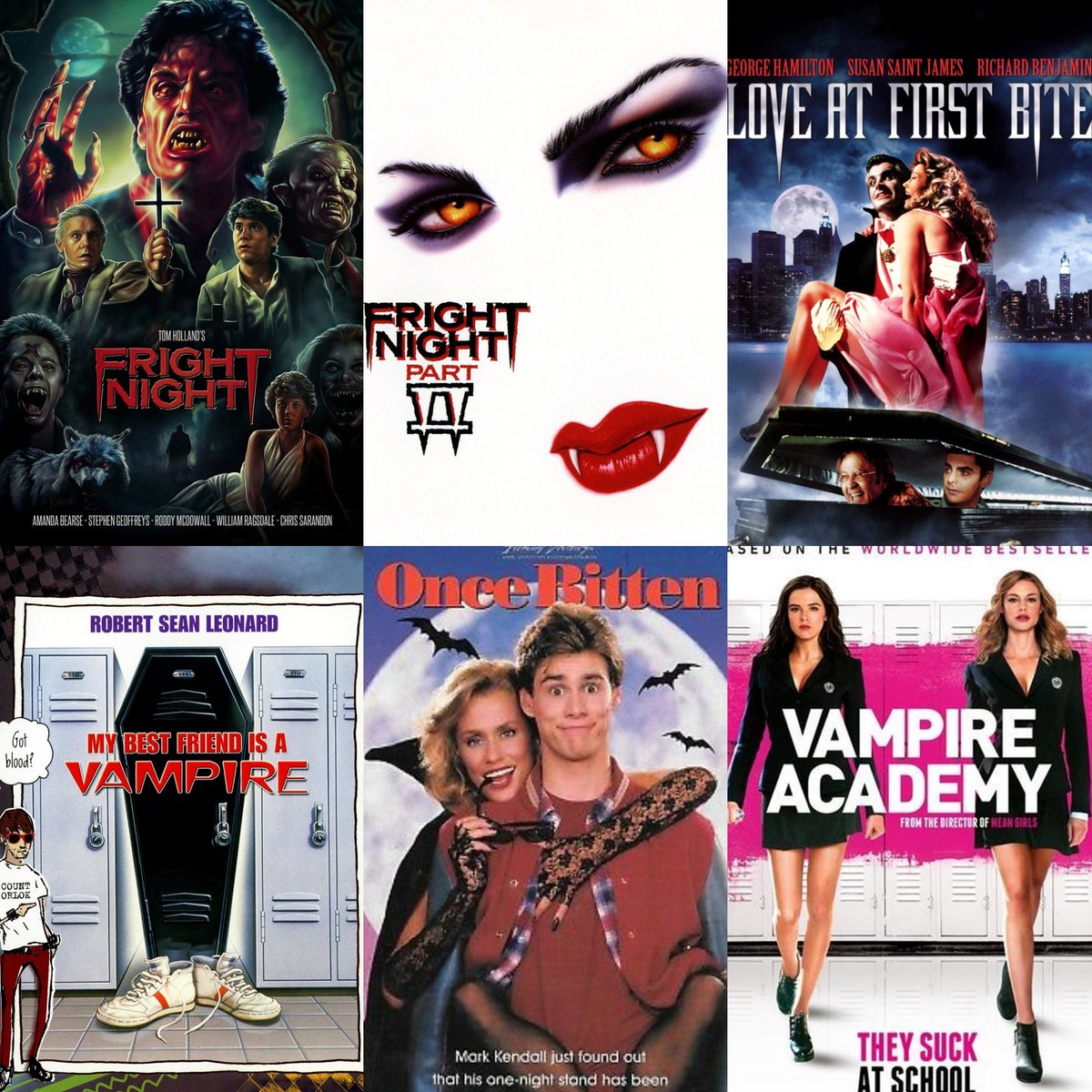 witch_natural's tweet photo. #NextWatch the lighter side of #vampiremovies. #FrightNight1985 #FrightNight1988 #LoveAtFirstBite #MyBestFriendIsAVampire #OnceBitten #VampireAcademy (I know, terrible #bookadaptation) 🎞️ as you can see I'm into a #VampireMood right now 🎬 https://t.co/RNumkqroDK
