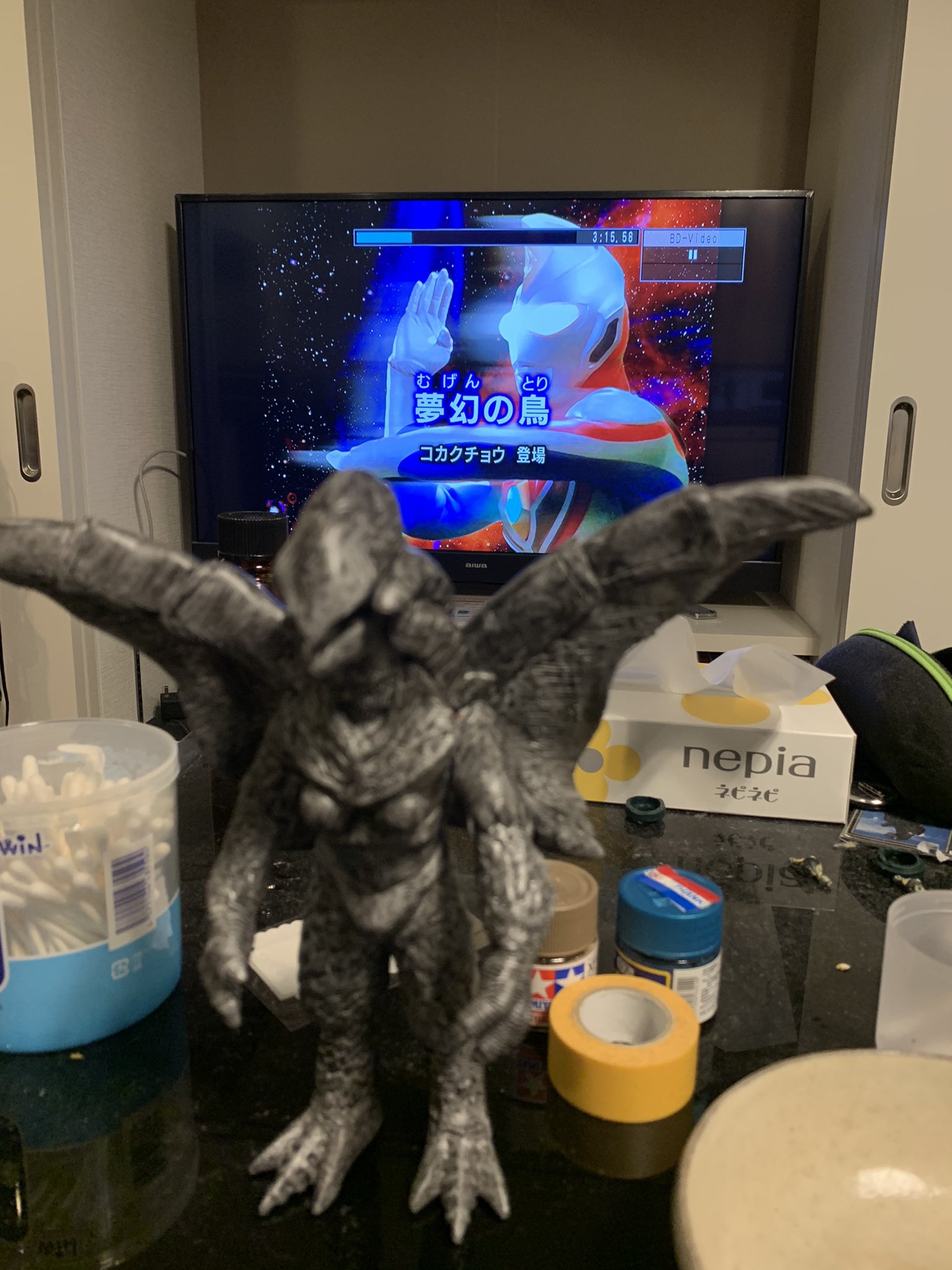 774yumenokatamariノナカノヒト 姑獲鳥 夢幻の鳥 ウルトラマンダイナ ソフビ改造 T Co Tzuaemrifw Twitter