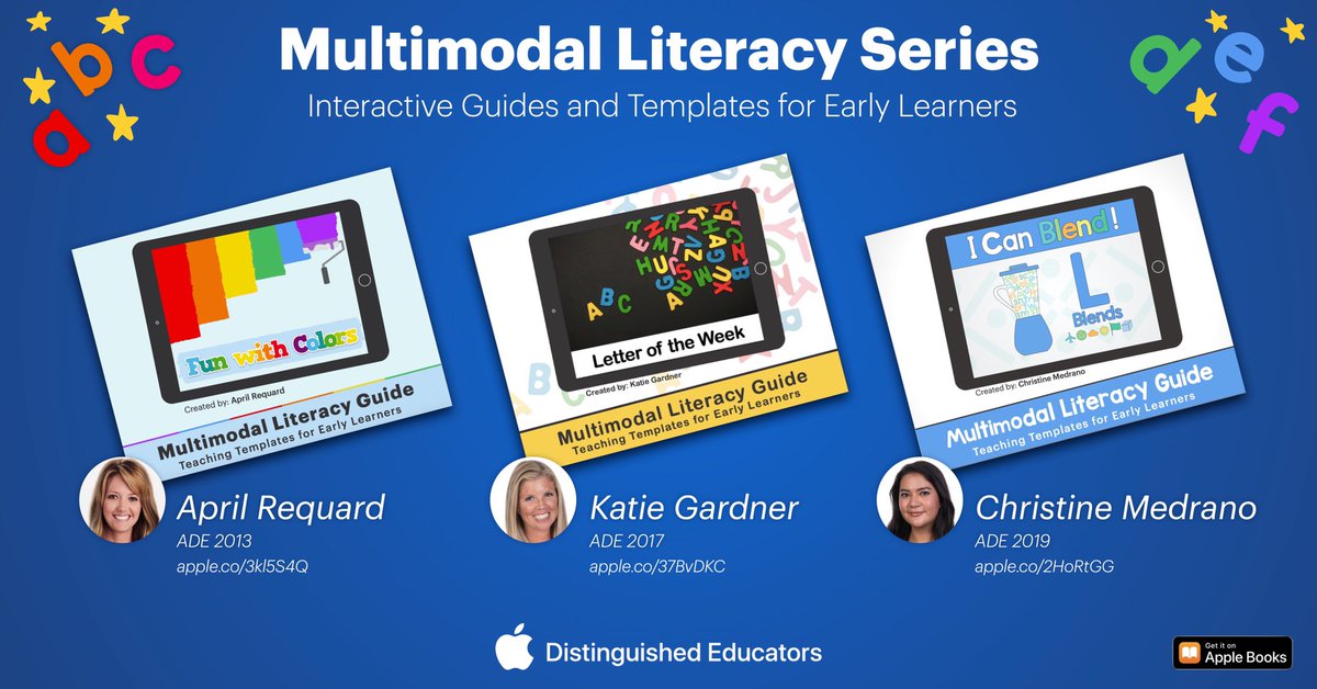 So excited to contribute to this brand new multimodal literacy series for iPad w/ some awesome ADEs! Now available on the Apple bookstore! apple.co/34frEkO apple.co/37BvDKC apple.co/3kl5S4Q Check it out! 📖 #ade2019 @AprilRequard @gardnerkb1