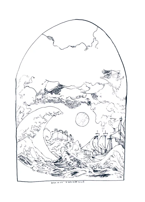 #inktober2020
なんか今日はうわちょりしてもうた
おやすみやでzzz 