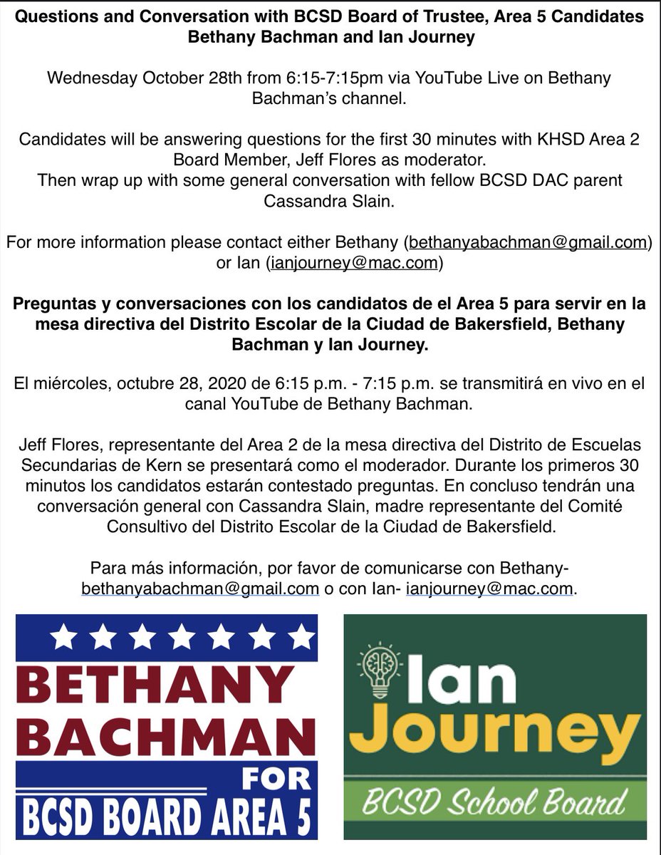 Please join <a href="/ianjourney/">ianjourney</a> and my self for an Area 5 only forum. This Wednesday we will be answering questions &amp; engaging conversation. #Vote4Beth #BachmanForBoard #Area5 #IanJourney