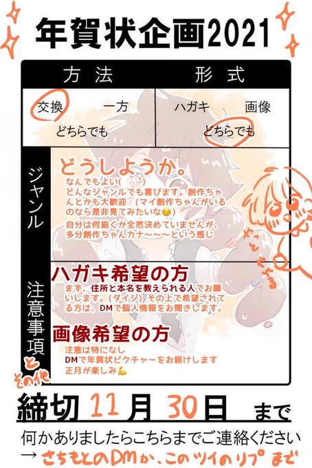 ツイッター始めてはじめての企画!!!やっとできた!!! 相互さんのみの企画です?‍♀️誰か私と年賀状交換しませんか〜〜! 