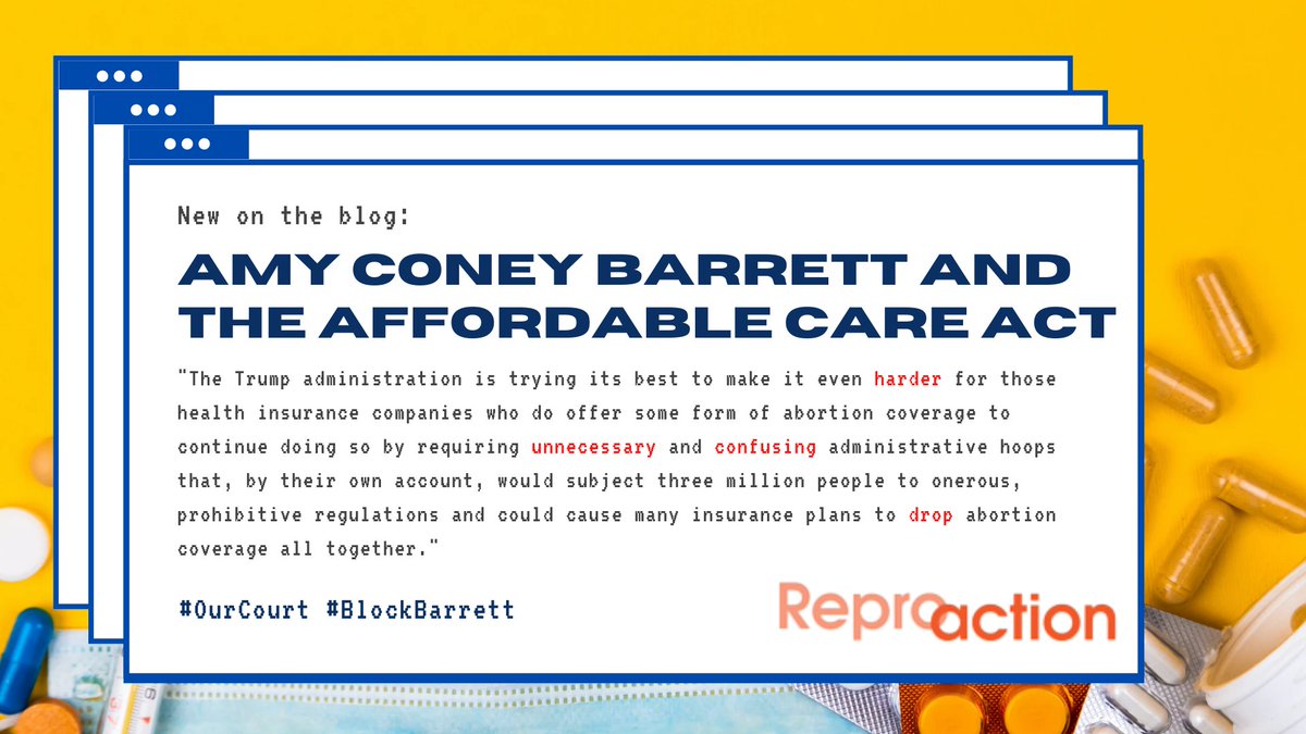 reproaction's tweet photo. After the 2020 election, we will see if our work will be to expand the Affordable Care Act or protect it. The health and well-being of millions, in the midst of a deadly pandemic, hangs in the balance. #StopBarrett
https://t.co/L4nuw1GzpG https://t.co/ZYlmV2tQAG
