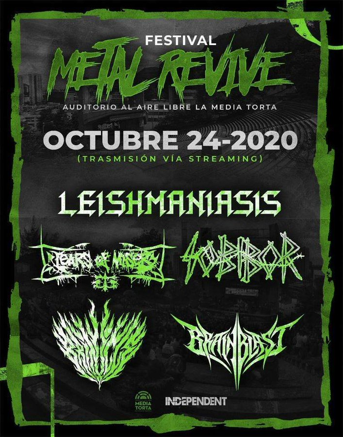 ColoniaRec's tweet photo. ::HOY:: 
Festival METAL Revive
El lineup para el Festival Metal Revive será: #TEARSOFMISERY, @Germaniaco73 @LEISHMANIASIS_ #Brinicle y @BRAINBLAST_BAND
 
#EsMomentoDeVolverAVivir!
24 de octubre, trasmisión vía streaming https://t.co/RsOayPI0zb