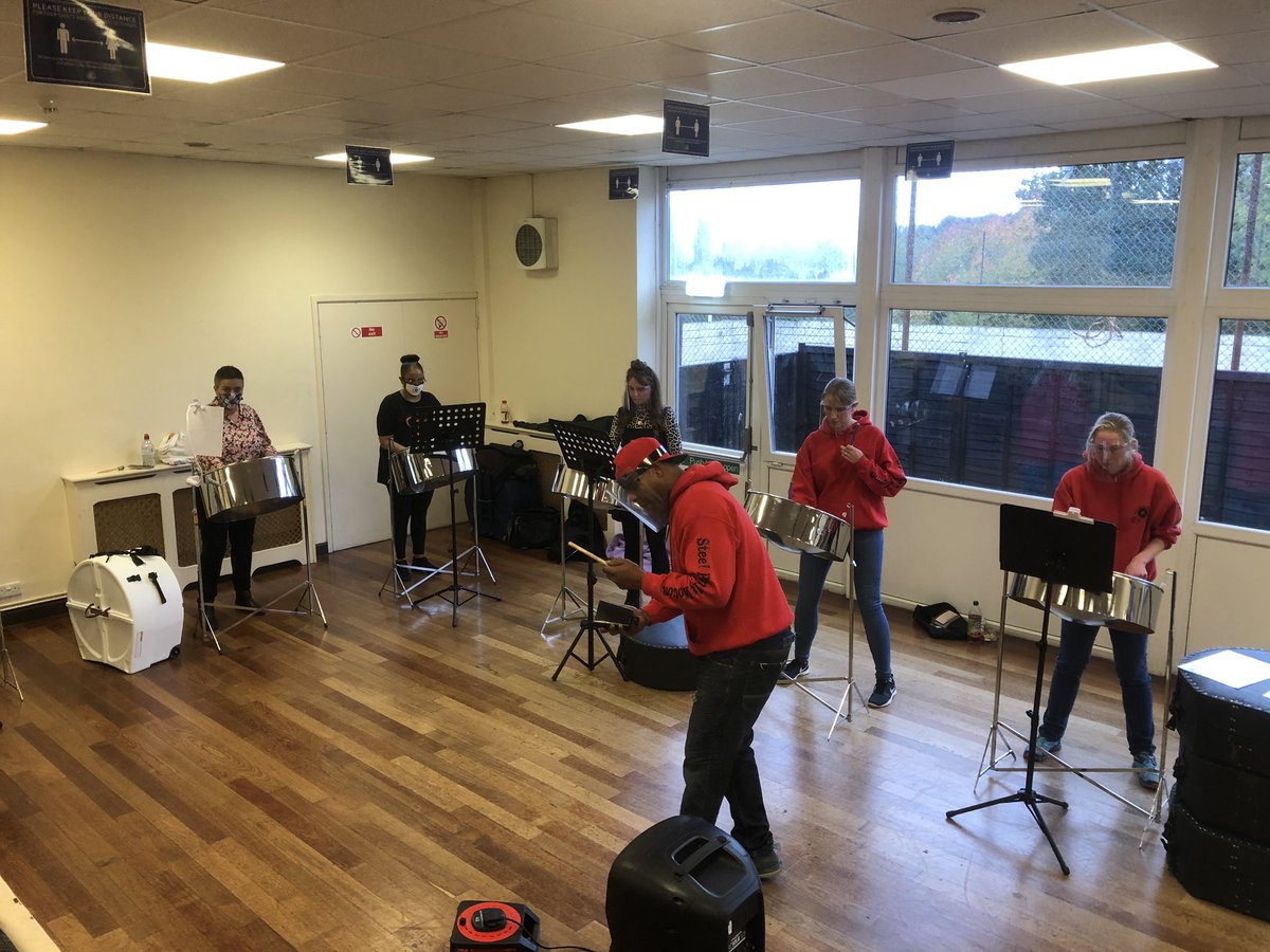 dewamusic's tweet photo. First day of the two day workshop in progress ๐ถ
#Azonto #SteelPan #SteelBand
#Lessons #MusicLessons #GroupClasses #SteelPanLessons #Workshop #WalthamCross #Broxbourne #Hertfordshire #Trinidad #Culture #SteelPanClasses #Music #Band #SteelPanInMotion #Tutor
#BlackHistoryMonth https://t.co/DEio9yiLMV