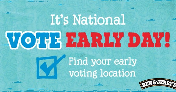 Today is National Early Voting Day! Find your early voting location and VOTE FOR JUSTICE. Learn about<a href="/tag/vote2020"class="tags"><span>#vote2020</span></a>