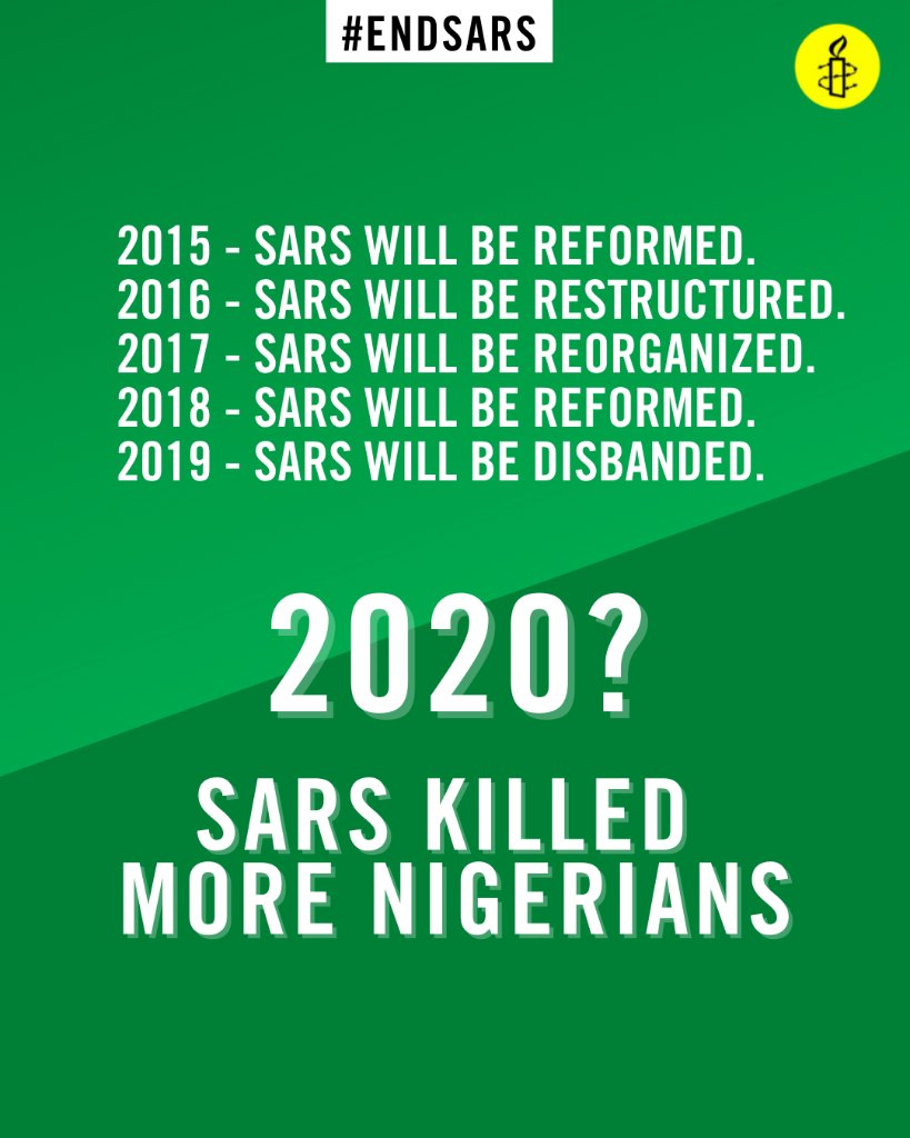 amnestyusa's tweet photo. Opening fire on peaceful protesters is a blatant violation of people’s rights to life, dignity and freedom of expression. The Lekki massacre must be investigated. #EndSARS https://t.co/8XHk10DOYk